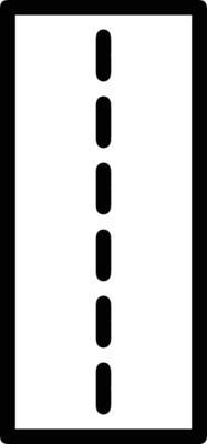 A black and white image of a road with a line