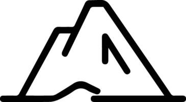 A mountain icon with a black outline vector