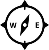 A black and white compass with the word w vector