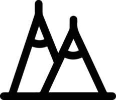 A black and white image of two mountain peaks vector