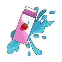 strawberry milk with Dynamic Splash vector