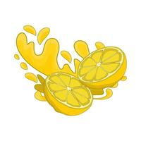 lemon slice with yellow splash vector