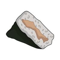 Rice Onigiri with Fish Filling vector