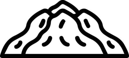 A mountain icon with a black outline vector