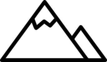 A mountain icon with a snow covered peak vector