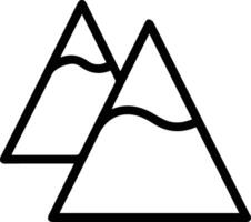 Two mountains with a wave in the middle vector