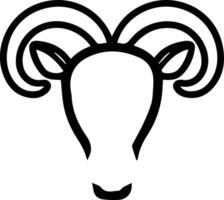 A ram head with long horns on a white background vector