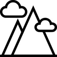 A mountain with clouds and clouds in the sky vector