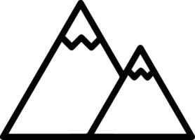 A mountain icon with two peaks vector