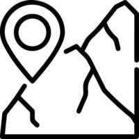 A map marker on top of a mountain vector
