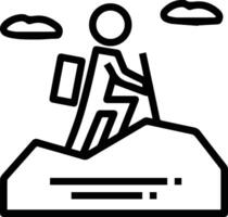 A man is climbing on top of a mountain vector