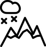 A black and white image of a mountain with clouds vector