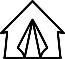 A tent with a roof and a tent inside vector