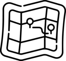 A black and white outline of a map vector