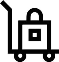 A black and white image of a shopping cart vector