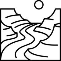 A black and white drawing of a river vector