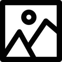 A black and white image of a mountain and a sun vector