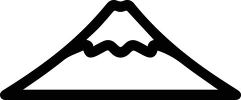 A mountain peak icon with a black outline vector
