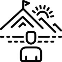 A man is standing in front of a mountain with a flag vector