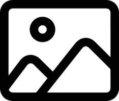 A black and white image of a mountain and sun vector