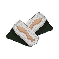 Simple Onigiri with Salted Rice vector