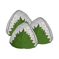 Artistic Onigiri with Decorative Shapes vector