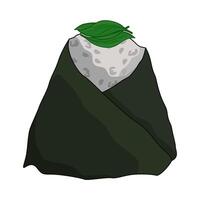 Homemade Onigiri Wrapped in Nori vector