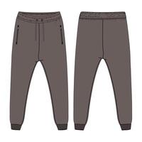 A pair of sweatpants with a zipper on the side vector