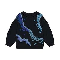 A sweatshirt with blue and black sequins vector