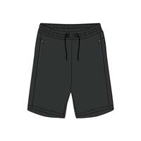 Sweat shorts pant front and back isolated on white background vector