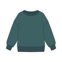 The green sweater is shown on a white background vector