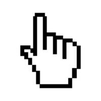 pixel hand finger or computer mouse pointer icon vector