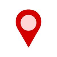 GPS red map location pointer on a white background. pin icon for navigation and tracking vector