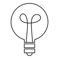 The outline of a light bulb art illustration. genius, idea, innovation, lamp, light bulb, mark, creative, positive, simplicity, smart, solution, strategy, think, tick, choice vector