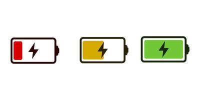 horizontal battery charge level indicator symbol isolated on white vector