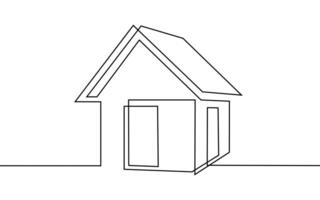 one continuous line drawing of a house icon, illustration vector