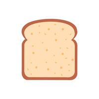 flat design single bread slice stock illustration, logo, and icon isolated on a white background vector