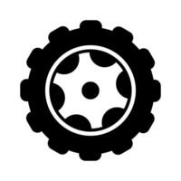 Silhouette of Bus Tire Stock Illustration Isolated on White Background vector