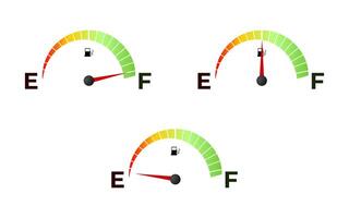 Gas and fuel gauge meter full and empty icon on a white background vector