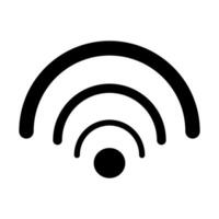 black Wi-Fi wave signal, icon on white background vector