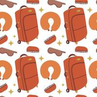 Endless background with suitcase and travel elements . Travel around the world, adventure. Design for fashion , fabric, textile, and all prints vector