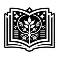 A glyph style icon of the codex symbol vector