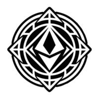 The logo for the ethereum blockchain vector