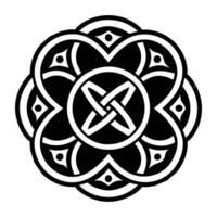 A celtic flower design with a cross in the center vector