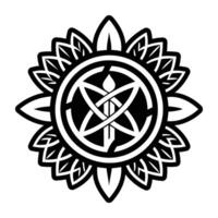 A celtic symbol with a flower in the center vector