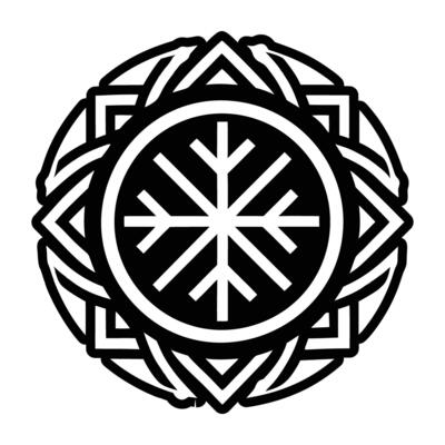 A glyph style icon of the light rune