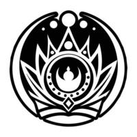 A glyph style icon of the mystic rune vector
