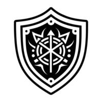 A filled style icon of the rune shield vector