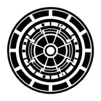 A glyph style icon of the rune sun vector