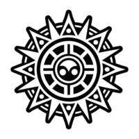 A glyph style icon of the rune sun vector